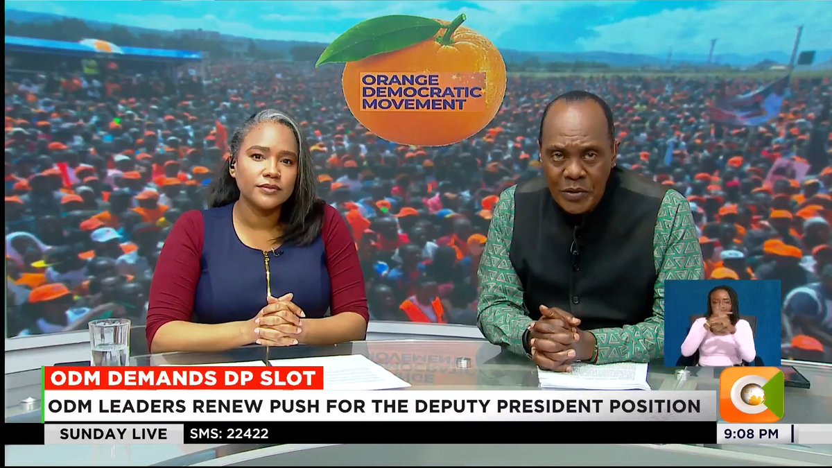 ODM Demands DP Slot: ODM leaders renew push for the Deputy President position Party insists DP slot is its bare minimum in talks with UDA Leaders back CS Oparanya as Ruto’s potential running mate Omanyo: Oparanya best placed to consolidate Western vote #CitizenSundayLive