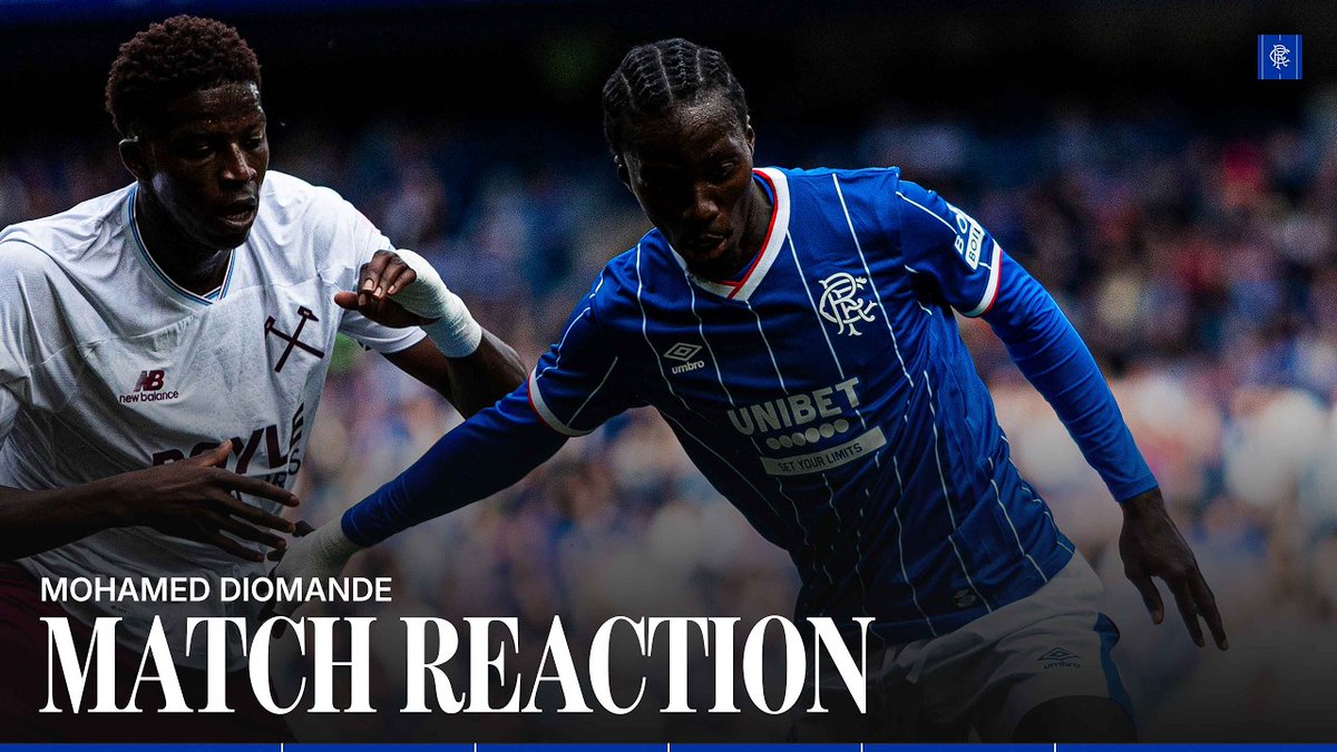 💭 "Personally, I am looking forward to the new season, and I will try to give my best for the team and do everything to help us win." 🎙️ Mohamed Diomande spoke to RangersTV after this afternoon's pre-season draw with West Ham.