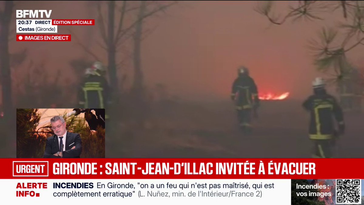 Incendie en Gironde: la commune de Saint-Jean-d'Illac appelée à évacuer