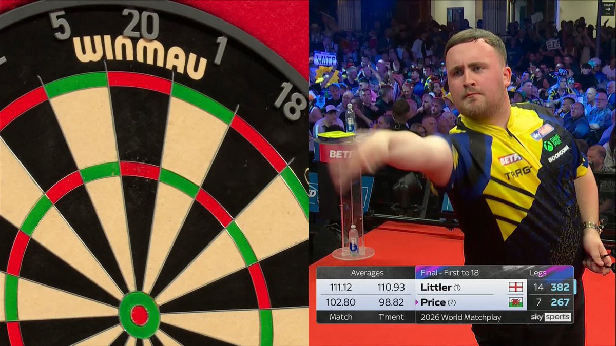 Littler lands a 65th tournament 180, breaking his own record from last year's World Matchplay 👏
