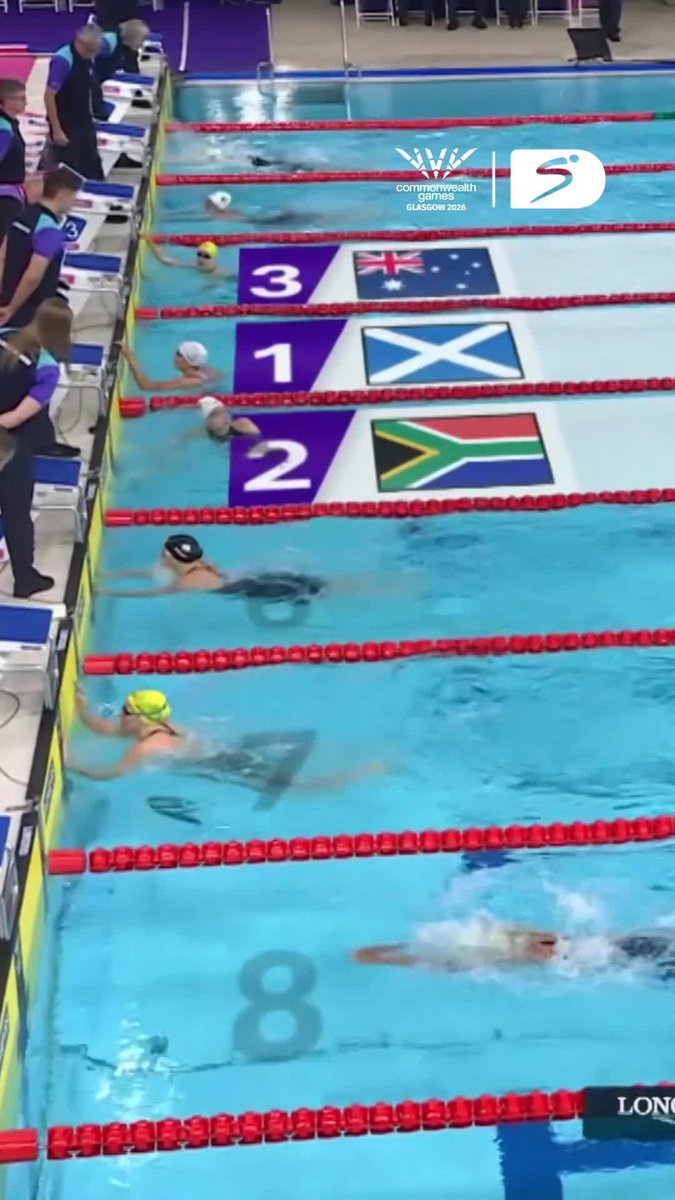 It's a fight to the wall in the Women's 100m Breaststroke final 🍿🤏 Evans pips Canny to the finish with a stunning comeback 💪 📺 Stream #Glasgow2026 on DStv: #SSCommonwealthGames