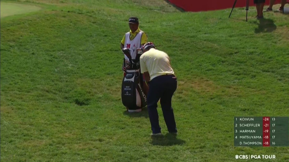 Hideki Matsuyama finishes with a chip-in eagle for a final-round 64 🦅🎯 📺 CBS
