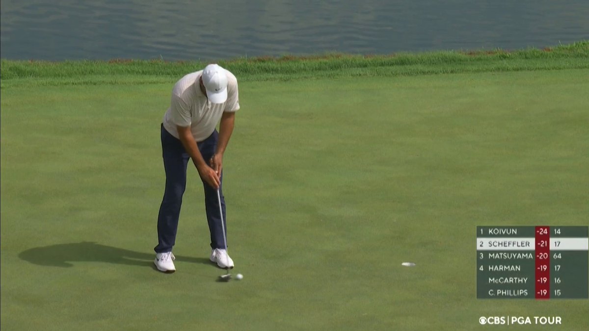 Scottie Scheffler birdies 18 for an excellent final-round 63 🫡 As it stands, this would be his fifth runner-up finish of the season 📺 CBS