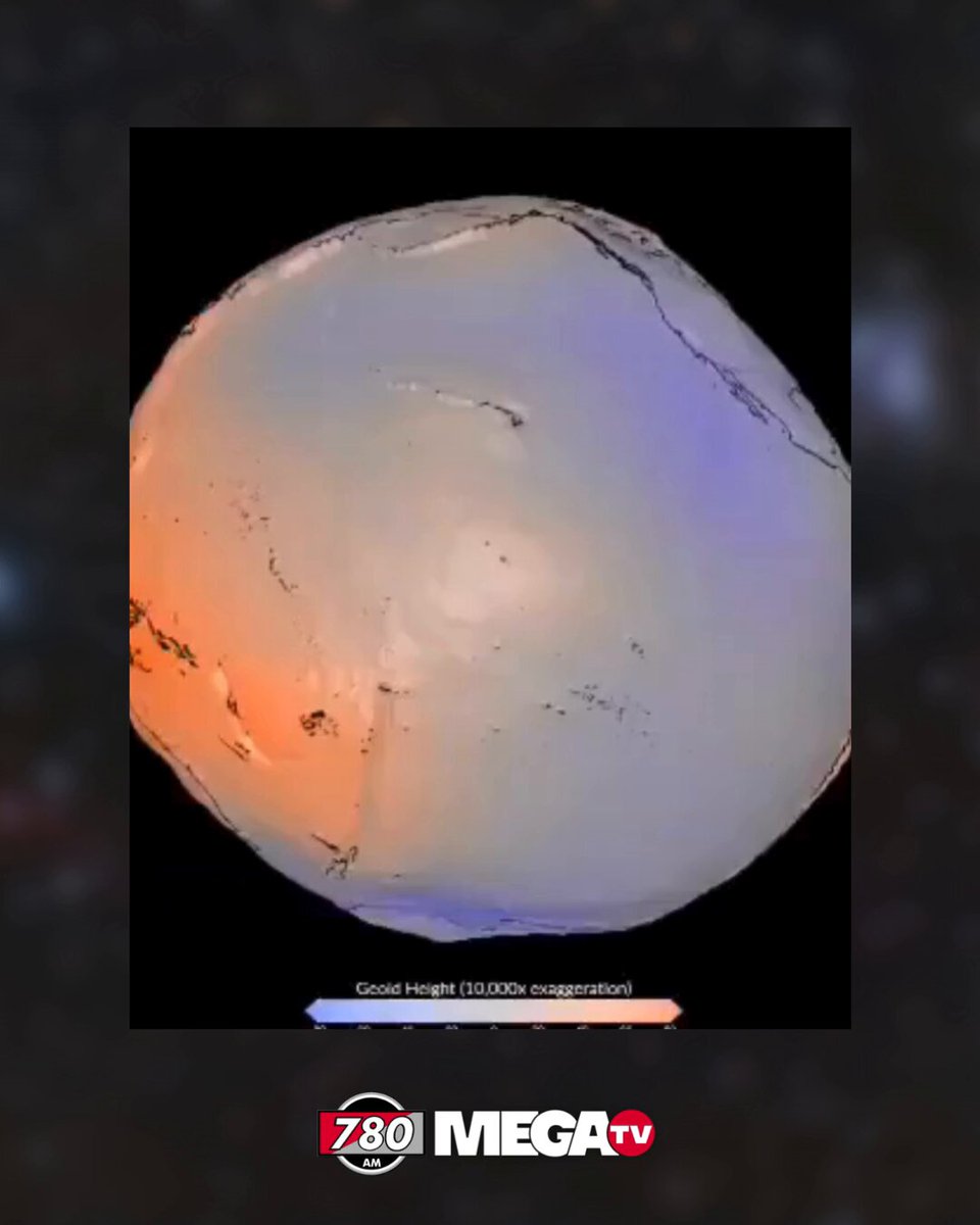 🌍 LA NASA MOSTRÓ LA VERDADERA FORMA DE LA TIERRA 👩🏻‍🚀La NASA difundió una visualización tridimensional del geoide, una representación del campo gravitatorio terrestre que revela la forma irregular de nuestro planeta. 🌍El modelo muestra cómo sería el nivel medio del mar si no existieran mareas, vientos ni corrientes, teniendo en cuenta la distribución de masas como rocas, magma y agua en el interior de la Tierra. 🚀Aunque la imagen sorprende por su aspecto, los especialistas aclaran que no es una fotografía de la superficie terrestre: las diferencias están exageradas miles de veces para hacer visibles las variaciones de la gravedad. ✍️🏻"Debido a que la distribución de materiales en las profundidades de la Tierra varía, su campo de gravedad tiene colinas y valles", explicó el científico Michael Watkins del Laboratorio de Propulsión a Chorro (JPL) de la NASA. #780AM MEGA TV