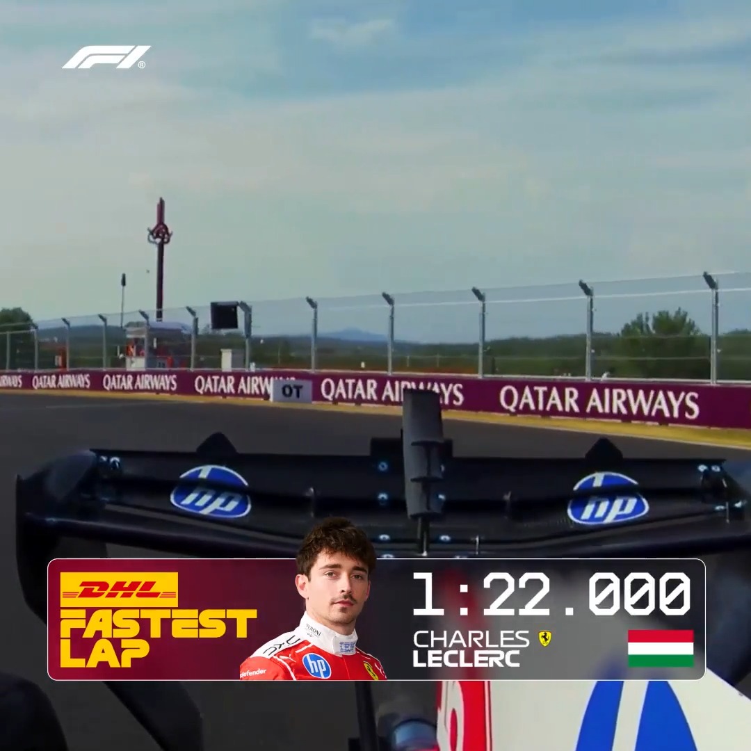 Charles Leclerc scored his first DHL Fastest Lap of the season at the Hungaroring 👏 More details 👉 #F1 #HungarianGP DHL_Motorsports