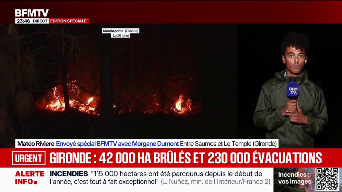 Incendie en Gironde: la situation semble évoluer favorablement grâce à la pluie