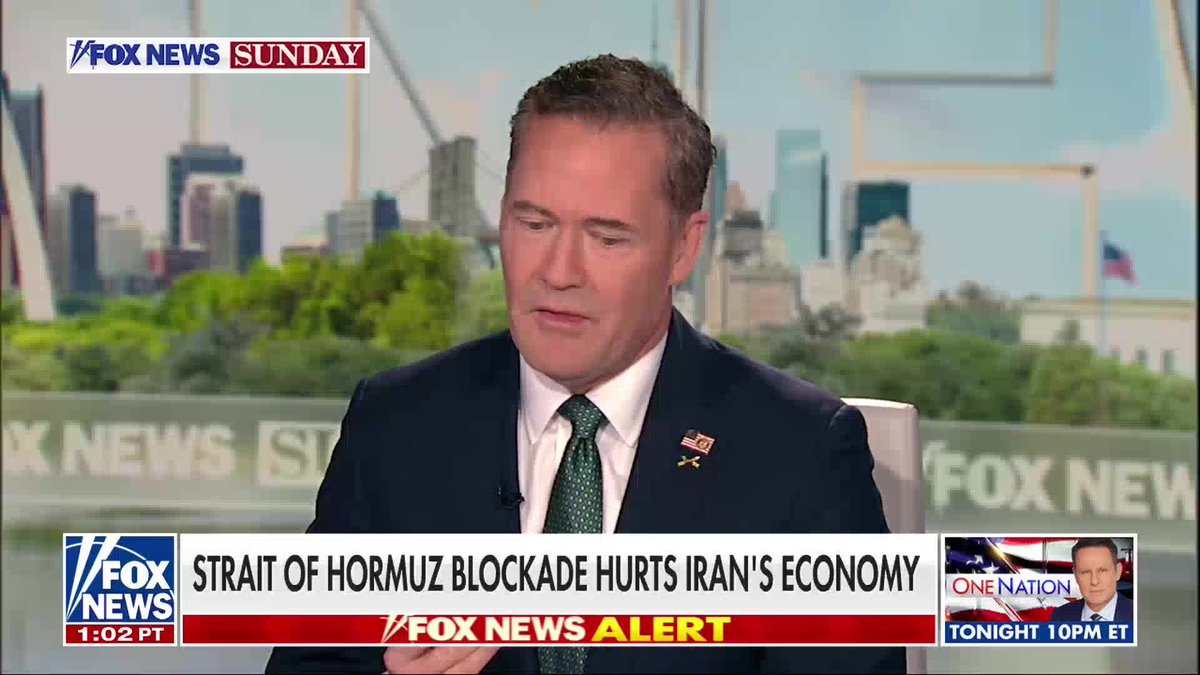 U.S. Ambassador to the United Nations Mike Waltz says Iran's regime is under growing internal pressure as the country's economy and military continue to suffer. Waltz said the U.S. naval blockade in the Strait of Hormuz remains in place, increasing pressure on Tehran as President Trump weighs diplomatic efforts alongside military options.