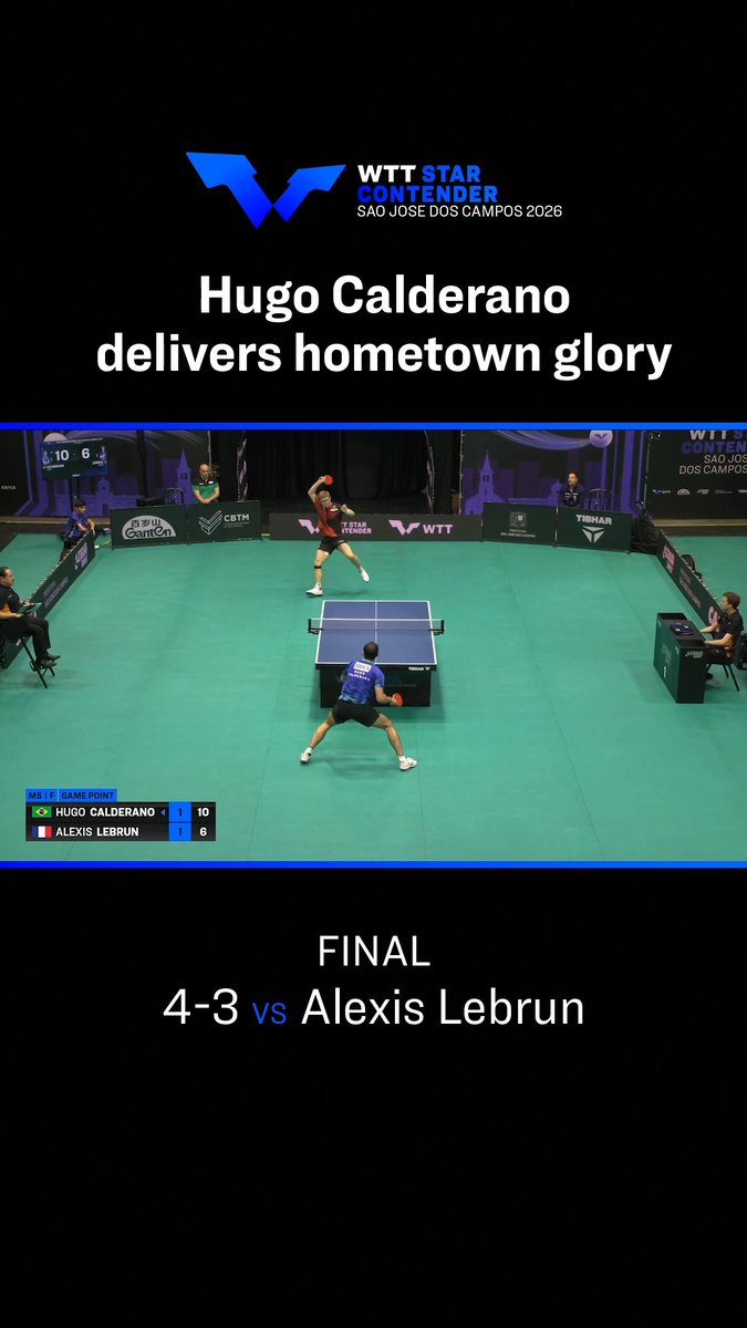 An unbelievable final 🤯 Hugo Calderano and Alexis Lebrun traded blows in a thrilling final, with Hugo emerging victorious 🌟 #TableTennis