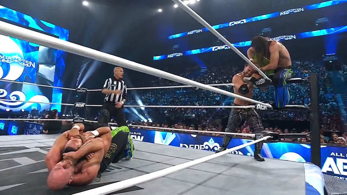 Absolute mayhem! Bodies are flying everywhere! Watch the #AEWRedemption LIVE on HBO Max