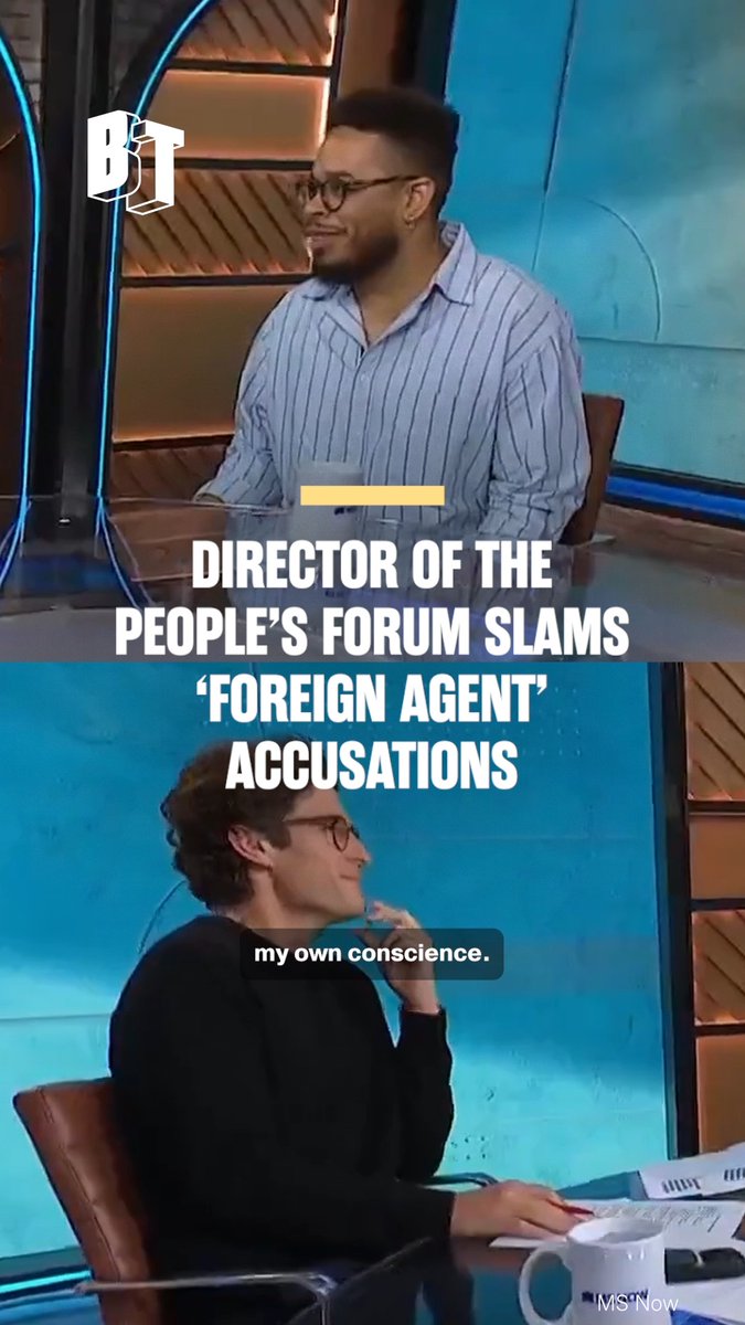 “I’m an agent of my own conscience.” Manolo De Los Santos, Executive Director of The People’s Forum, slams the subpoena the organization received from the MAGA-dominated House Ways and Means Committee last week. Appearing on MSNOW with Jacob Soboroff, he responds to allegations that anti-war protests, the defense of immigrant families, and Cuba solidarity efforts are tied to “foreign influence.” House Republicans have issued subpoenas to The People’s Forum, BreakThrough News, and Tricontinental: Institute for Social Research, demanding internal communications and financial records.