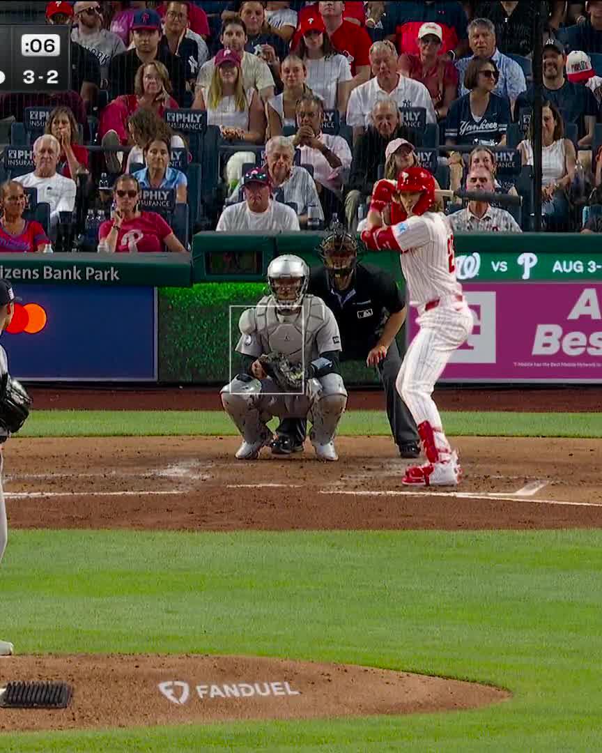 Alec Bohm clears the bases as the Phillies keep piling onto their lead. 📺 Sunday Night Baseball on NBC & Peacock
