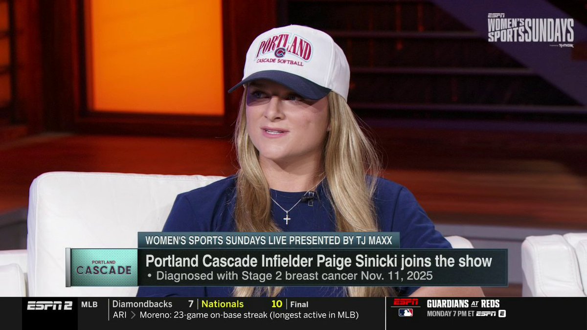 "I just want people to know that nothing can take you away from what you love." Portland Cascade's Paige Sinicki joins Women's Sports Sundays and speaks on her recovery from Stage 2 breast cancer 🙌