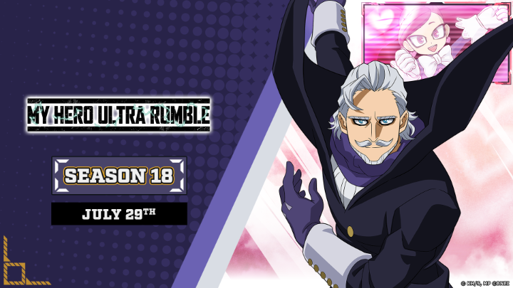A modern-day gentleman thief, Gentle Criminal joins the fight in Season 18of MY HERO ULTRA RUMBLE — the superpowered FREE-TO-PLAY battle royale! Season 18 goes live July 29th!