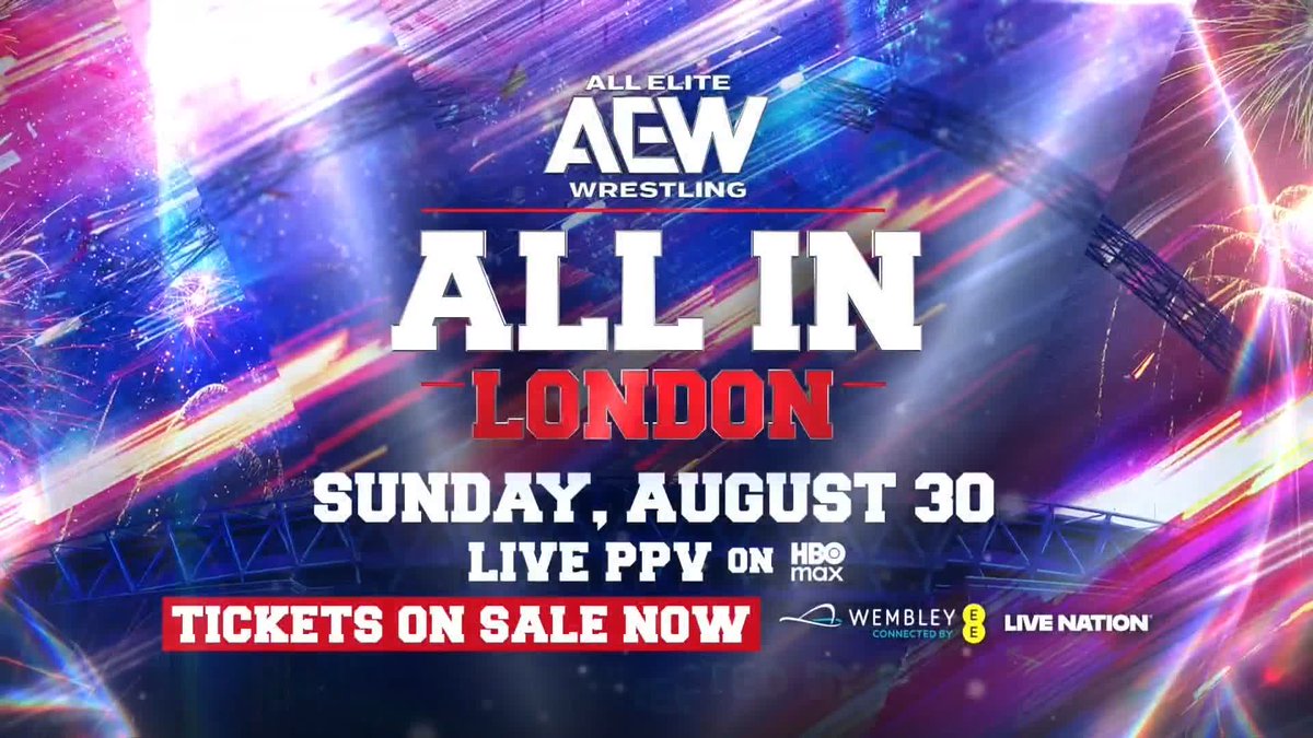 Wembley is waiting! #AEWAllInLondon is set for Sunday, August 30, LIVE on PPV from Wembley Stadium! Watch #AEWRedemption LIVE on HBO Max
