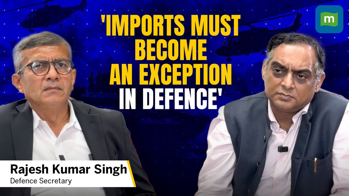 #MCExclusive | 🚨 "India Must Design, Develop And Produce Its Own Weapons." In an exclusive conversation with Moneycontrol managing editor Nalin Mehta (Nalin Mehta), defence secretary Rajesh Kumar Singh emphasised on the importance of developing indigenous weapons for India. Singh said that the government has worked towards creating visibility in terms of orders on the demand side and ease of doing business on the supply side so that both existing players and new entrants feel confident. Ministry of Defence, Government of India | #Defence #MakeInIndia #DefenceTechnology