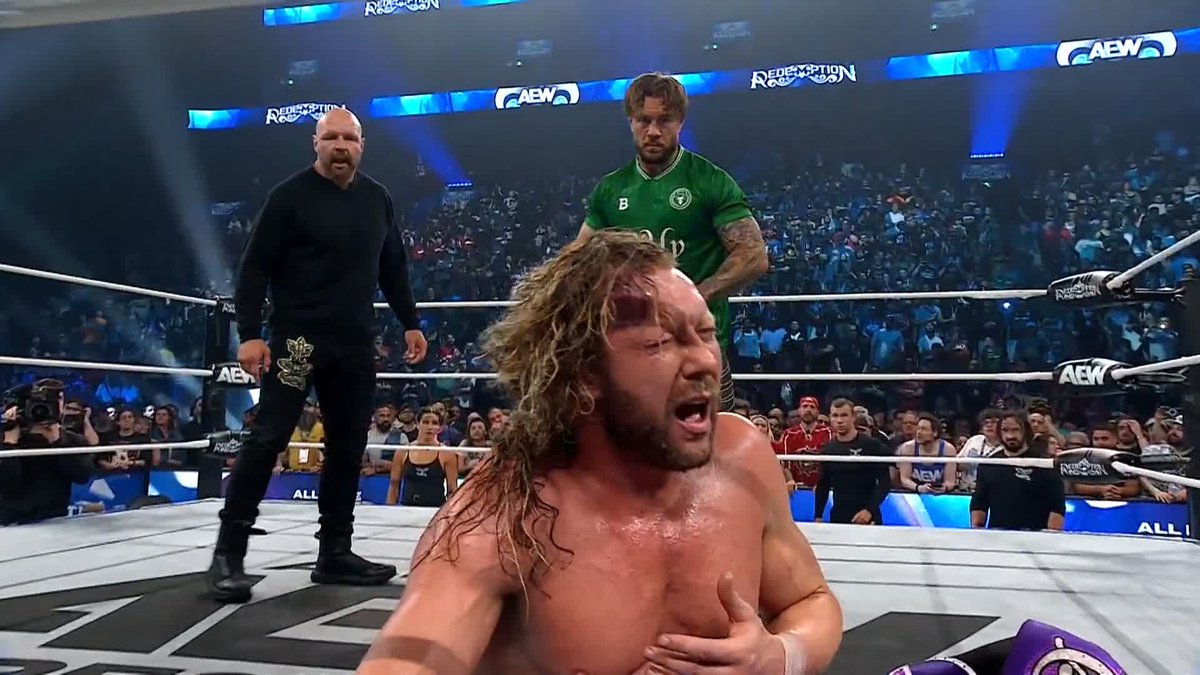 .Jon Moxley tried to get Will Ospreay • ウィル・オスプレイ to use the plastic bag on Kenny Omega, the Billy Goat won't do it! Watch #AEWRedemption LIVE on HBO Max PPV