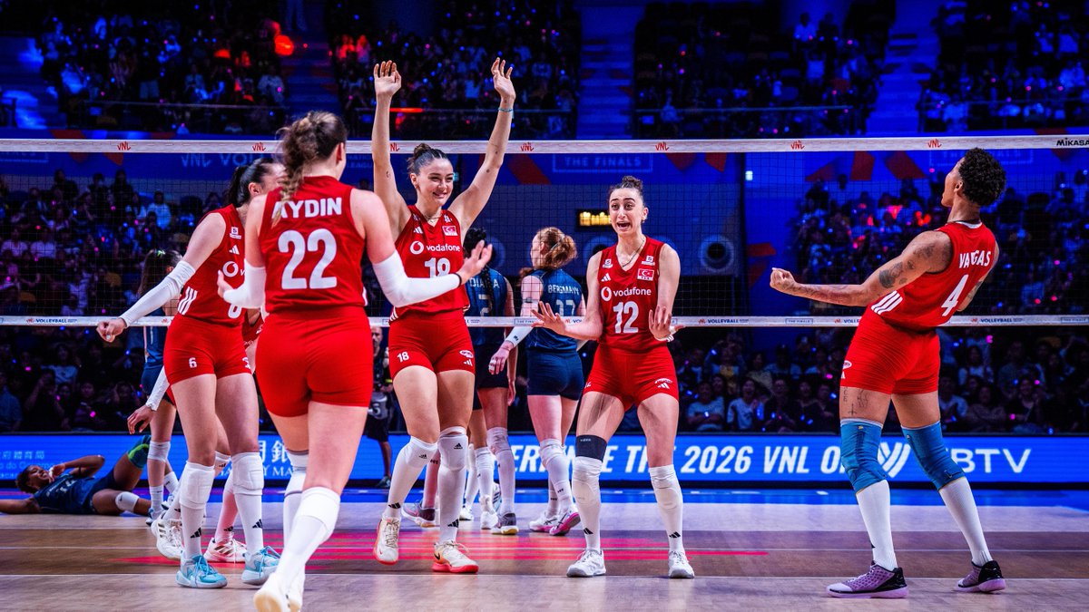 #VNL2026: ๐น๐ท TรRKฤฐYE RULE THE FINALS! ๐๐ฅ Tรผrkiye ๐น๐ท saved their best volleyball for Macao, winning all three matches to lift their second VNL trophy. ๐ Quarterfinals: 3-1 vs Canada ๐จ๐ฆ ๐ Semifinals: 3-0 vs China ๐จ๐ณ ๐ Final: 3-1 vs Brazil ๐ง๐ท Relive the biggest plays from an incredible championship run. โจ Congratulations to the #VNL2026 champions, Tรผrkiye! ๐น๐ท๐ ๐บ Watch the replays on VBTV: ๐ #BePartOfTheGame #Volleyball #VNLFinals
