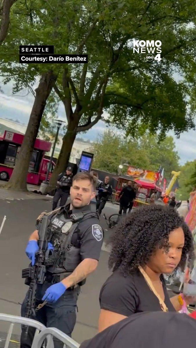 Witness video shared with KOMO News shows the scene shortly after a shooting occurred at the Bite of Seattle food festival in Seattle Center Sunday evening. Two people were killed and 5 others injured, including a young child. Police converged on the scene and evacuated Seattle Center. The area remains shutdown as police investigate. MORE: