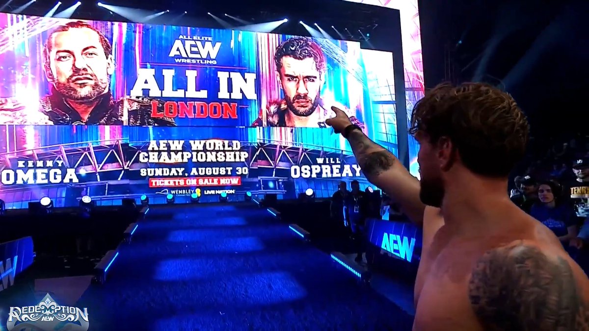 "Game on!" EXCLUSIVE: After being attacked by AEW World Champion Kenny Omega at the conclusion of #AEWRedemption, Will Ospreay • ウィル・オスプレイ knows exactly what he's up against in his home country at #AEWAllIn London!
