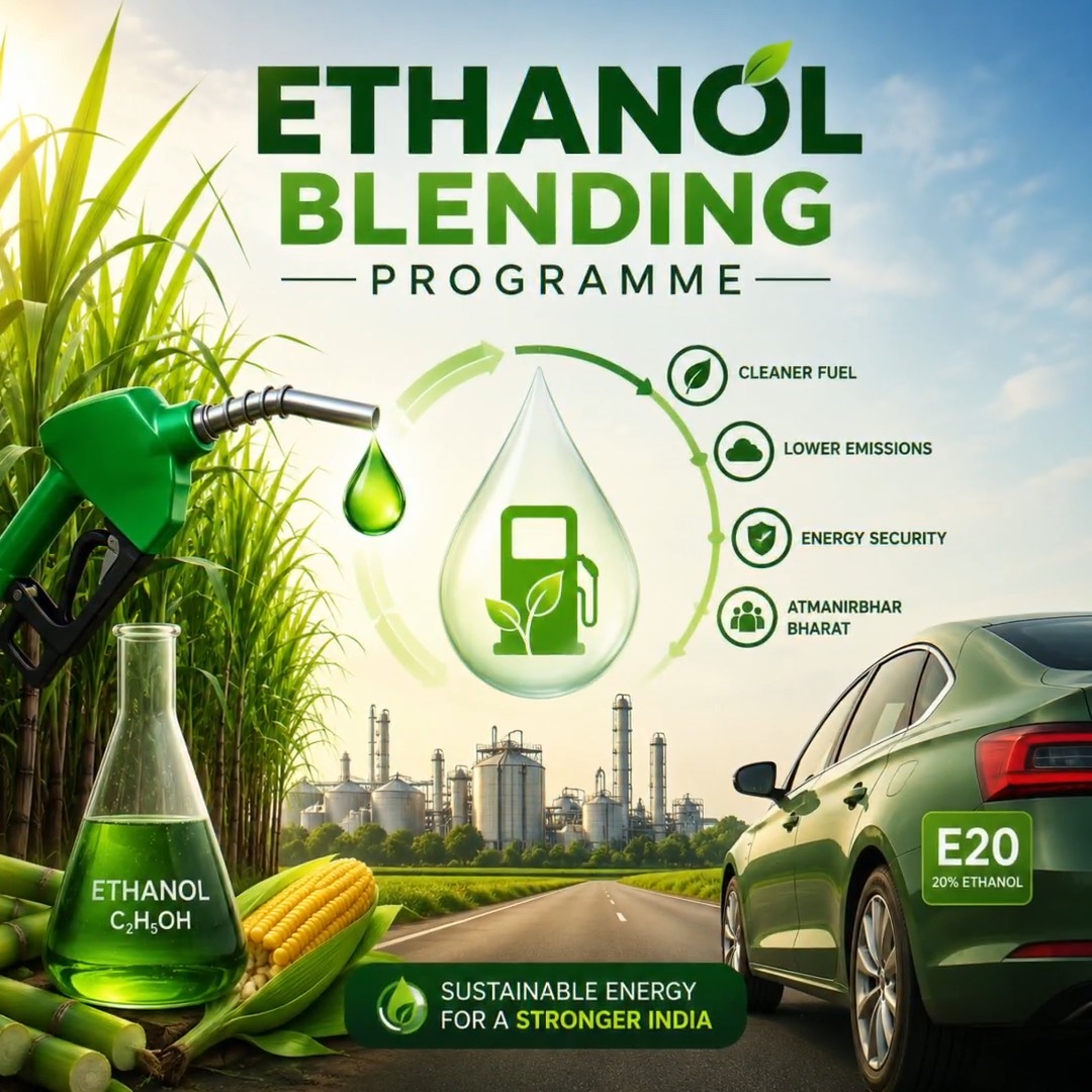 ✳️ India's Ethanol Blended Petrol (EBP) Programme has emerged as a key driver of energy security and sustainability. ✳️The Programme has successfully substituted over 238 lakh metric tonnes of crude oil imports and saved over ₹1 lakh crore in foreign exchange, while strengthening India's energy self-reliance and advancing its clean energy transition. #E20 #EthanolFuel #EnergySecurity #GreenFuel Ministry of Petroleum and Natural Gas #MoPNG
