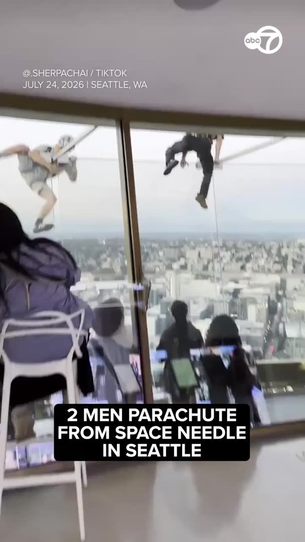 🇺🇸 Two guys bought tickets to Seattle's Space Needle, put on helmets in a public restroom, climbed the glass, and backflipped off a 605-foot landmark just to parachute down. Police are still looking for their asses. Writer: Daniyal