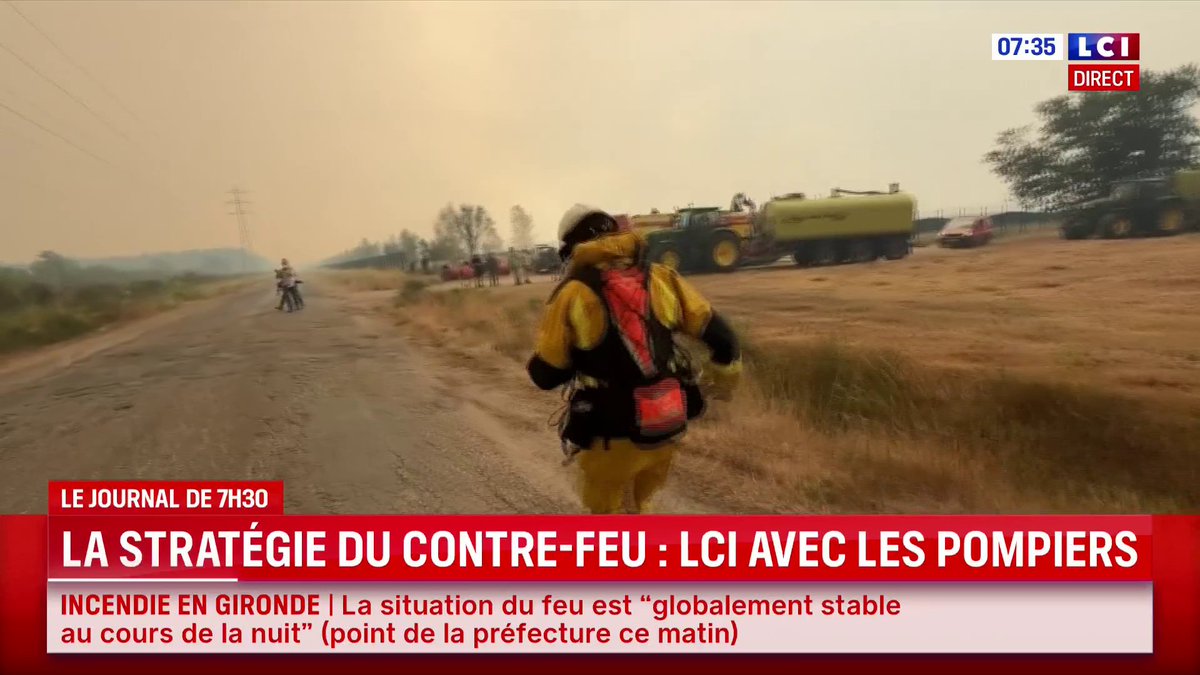 🔴 Incendies en Gironde : 🗣️Pour le maire de Marcheprime, Manuel Martinez, il y a de "l'espoir que cela cesse et qu'on puisse maîtriser enfin le feu" 📺Matinale LCI présentée par Solenn Riou