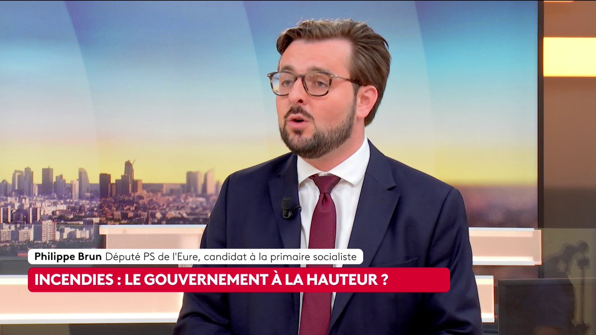 🔴 🗣 "On se rend compte que nos services départements d'incendie et de secours d'un côté, les moyens nationaux de la sécurité civile sont totalement insuffisants", assure le député PS Philippe Brun. #canal16
