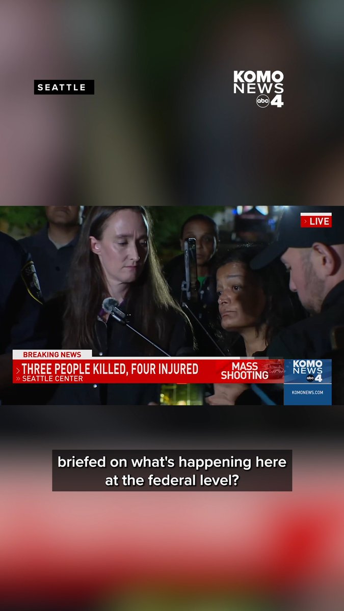 Congresswoman Pramila Jayapal was also at Sunday night's press conference. She said the FBI has been in touch with local law enforcement and is aware of the mass shooting that took place. Three people were killed, four others were hurt, including a toddler. Police said they apprehended one suspect and are still searching for a second one. More details: