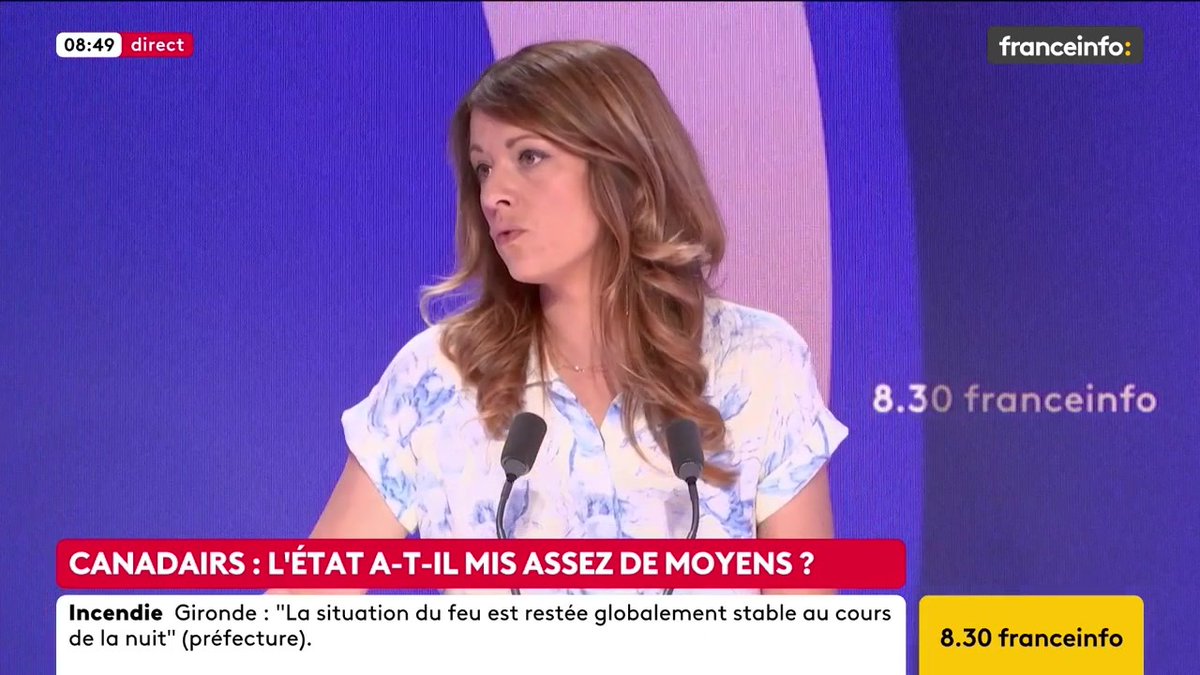 🔴 Incendies et manque de Canadairs ➡️ "C’est lié à un engorgement de la chaîne de production, et nous avons acquis six Dash supplémentaires entre 2019 et 2022", explique Maud Brégeon Suivez le live ⤵