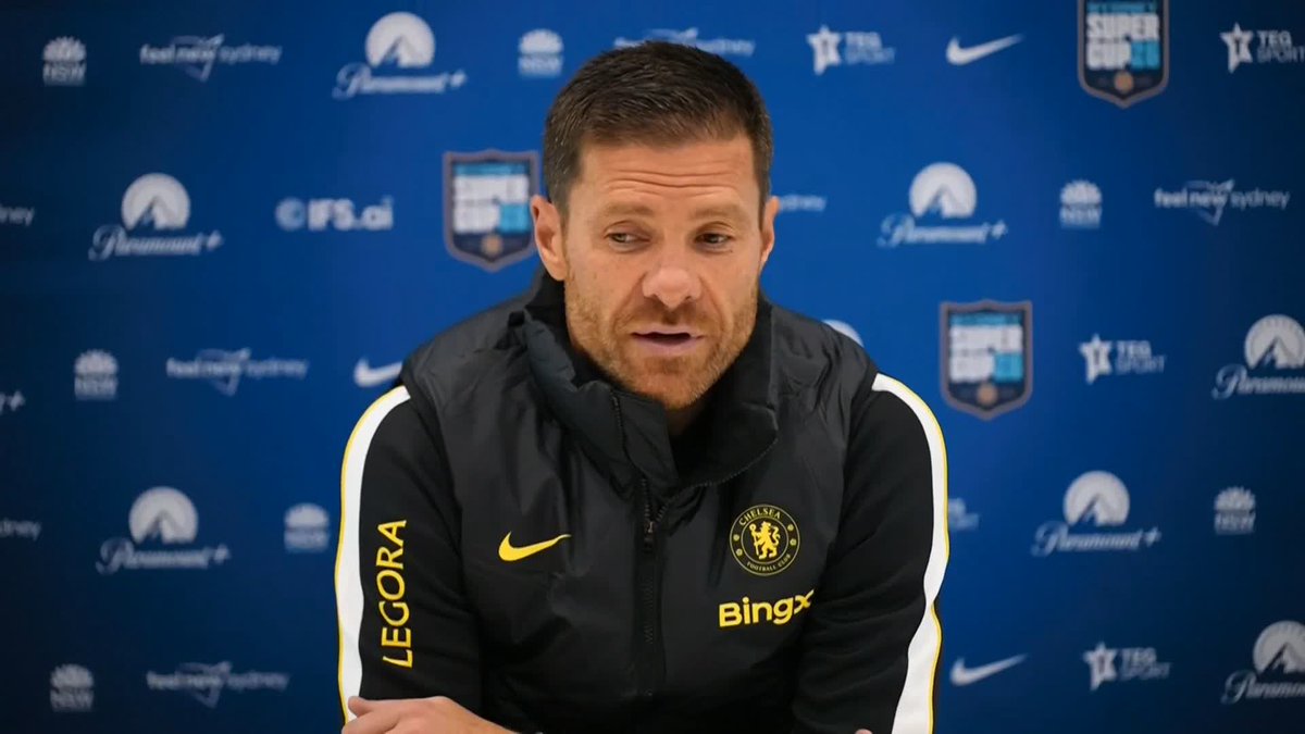 🗣️ "I have a plan, I can see them linking really well." Chelsea manager Xabi Alonso discusses how new signing Morgan Rogers will link up with Cole Palmer 🤝 [Credit:7News Australia]
