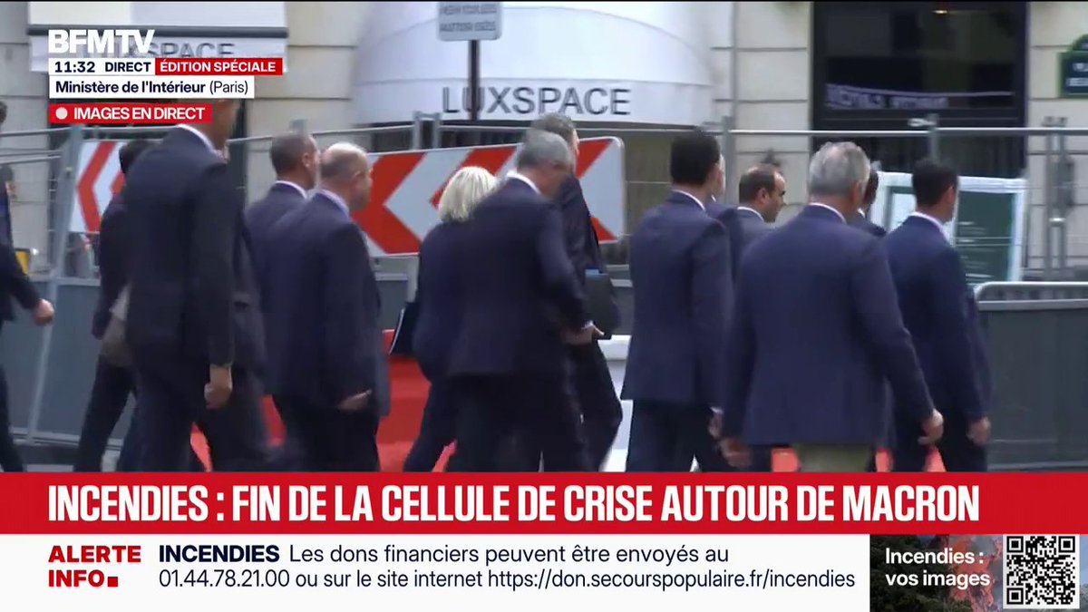 Incendies en France: la cellule interministérielle de crise, présidée par Emmanuel Macron, est terminée