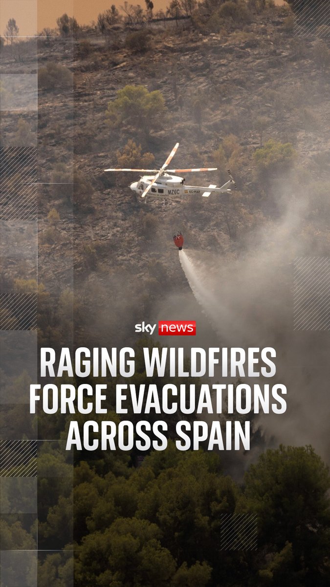 WATCH: Hundreds of firefighters battle wildfires in Valencia, Spain, as authorities declared a national emergency on Thursday evening. In Spain, more than 116,000 people have been evacuated over the past week. 🔗Follow latest updates:
