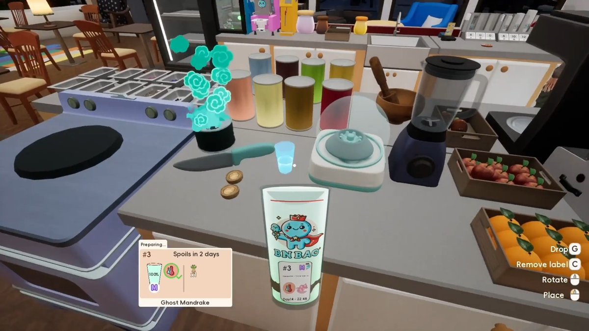 【ニュース】Steamマルチ対応・超自由ドリンク屋シム『Boba Cafe Simulator』人気白熱中。クレーマーをしばけるし“休日”もちゃんとある手作りドリンク屋生活