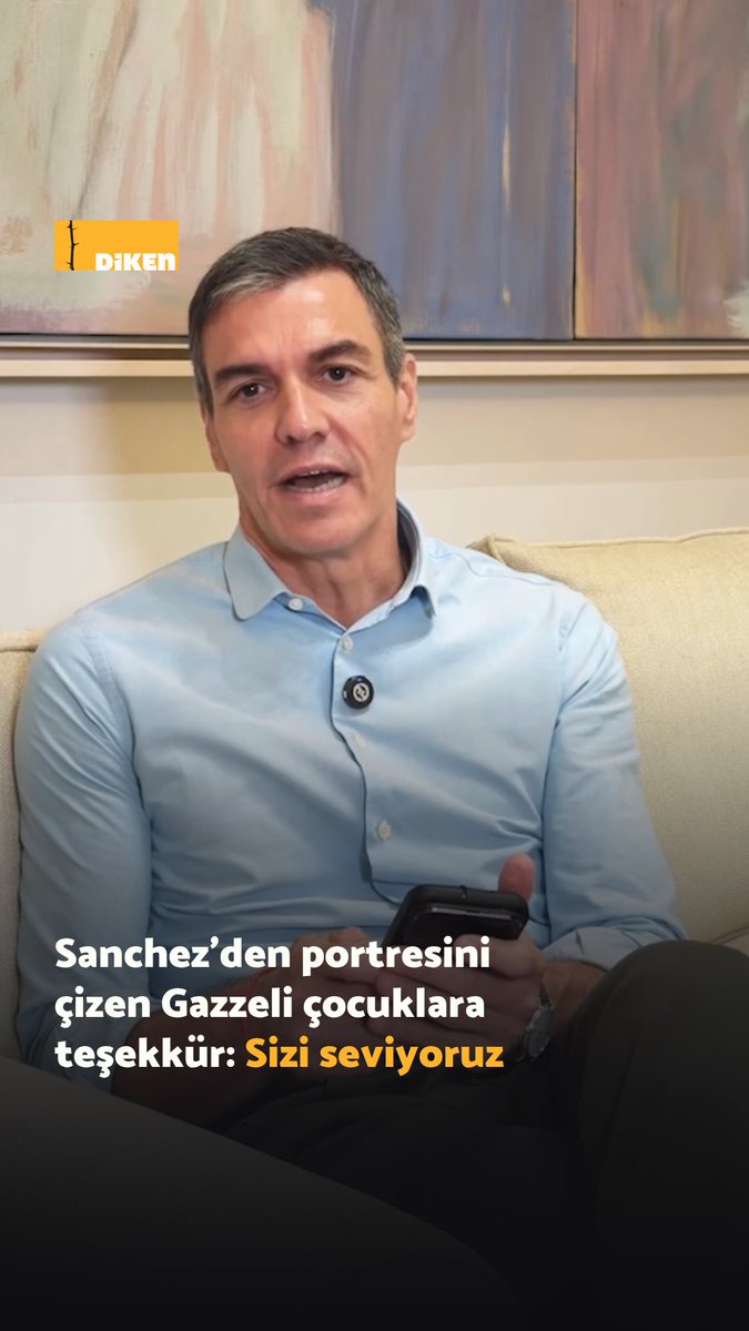 İspanya Başbakanı Pedro Sanchez harabelerin arasındaki bir duvara portresini çizen Gazzeli çocuklara video mesajla teşekkür etti.