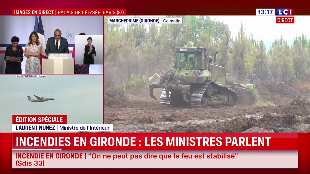 🔴 Incendies : "Depuis le début de saison on a enregistré 13 566 feux ou départs de feux", détaille Laurent Nuñez