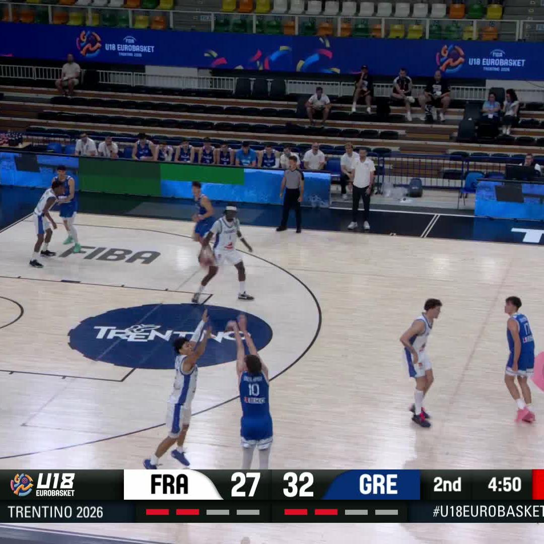 📞 CALL THE FIRE DEPARTMENT, CHATZILAMPROU IS ON FIRE 🧯 📊 18 PTS with 4/5 3PM at halftime! #U18EuroBasket x HellenicBF