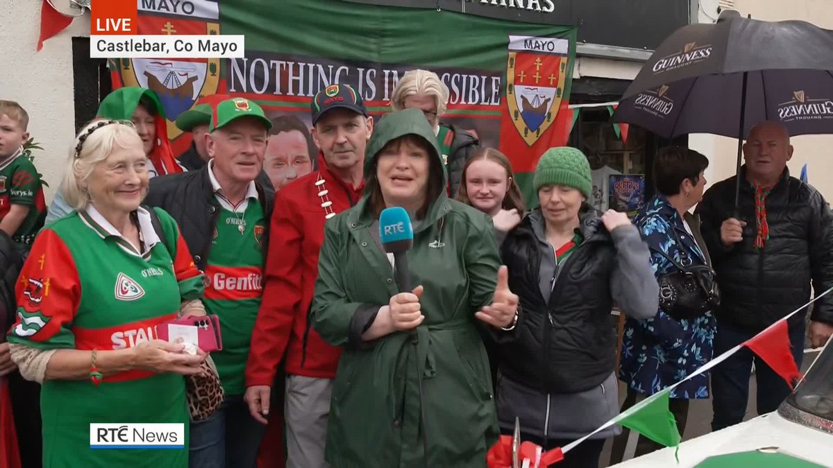 Mayo players and supporters are living out a dream with Sam Maguire bound for Castlebar this evening Tens of thousands of fans are expected. Marty Morrissey and Teresa Mannion report from Dublin and Mayo. #sundaygame