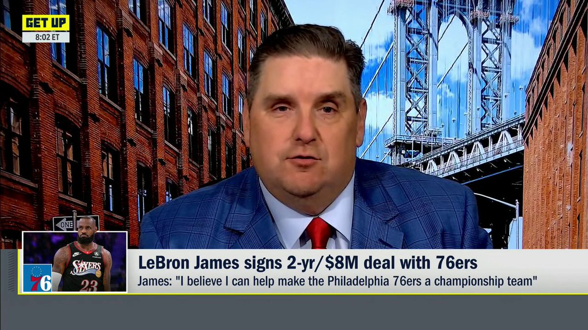“The fit isn’t quite right.” 👀 Brian Windhorst's thoughts on LeBron landing with the Philadelphia 76ers ⤵️