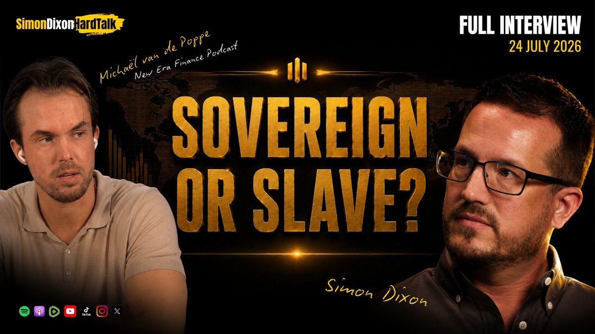 ▶️ FULL INTERVIEW: "The New World Order Wants To Steal Your Bitcoin" | Simon Dixon on New Era Finance Podcast w/ Michaël van de Poppe Watch on YouTube: Read the blog: