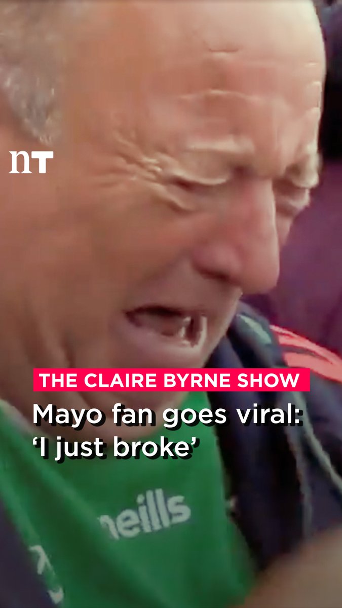 'I looked at the Sam Maguire, I looked at the emotion, and I just broke.' Mayo GAA fan Shane Fitzgerald has gone viral for his emotional reaction to their long-awaited win in Croke Park yesterday. Footage courtesy of RTÉ