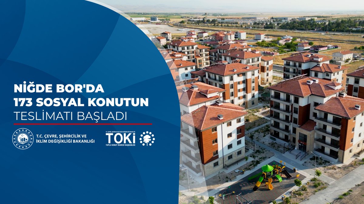 🏘️ Niğde Bor İftiyan Mahallesi'nde 1️⃣7️⃣3️⃣ sosyal konut inşa ettik. 🗓️ 2️⃣7️⃣ Temmuz - 0️⃣5️⃣ Ağustos 2️⃣0️⃣2️⃣6️⃣ tarihleri arasında hak sahiplerine teslim ediliyor. 🍀 Dinlenme, spor, oyun ve yeşil alanları barındıran bu projeyle vatandaşlarımız yeni bir yaşam alanına kavuştu. 📌 Teslim programı için👇