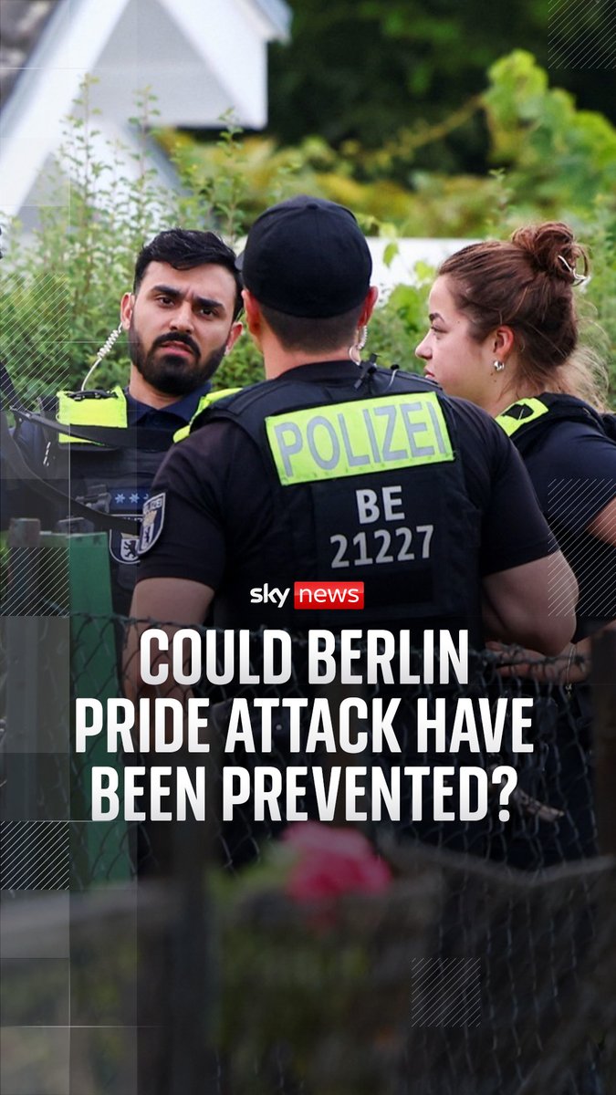 The man suspected of carrying out a terror attack on a Pride event in Berlin has been shot and killed by police. A woman died and 29 others were injured after a van drove into a crowd near the celebrations in a park in the German capital. Sky's Mollie Malone asks residents whether the police could have done more to prevent the attack. 🔗