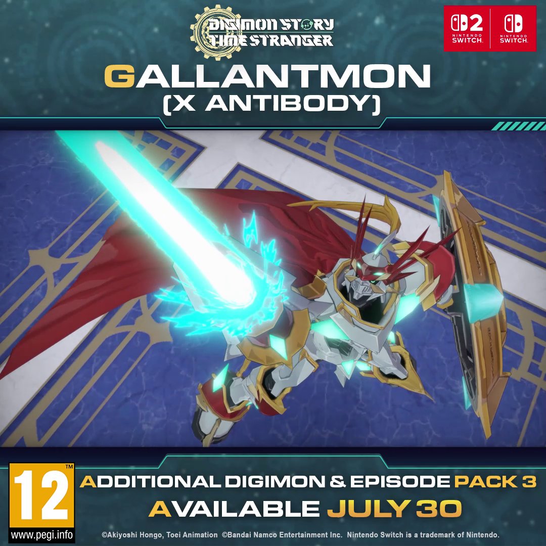 Gallantmon (X Antibody) Special Move: Zeig Saber Additional Digimon & Episode Pack 3 comes to Nintendo Switch 2 / Nintendo Switch on July 30, 2026!