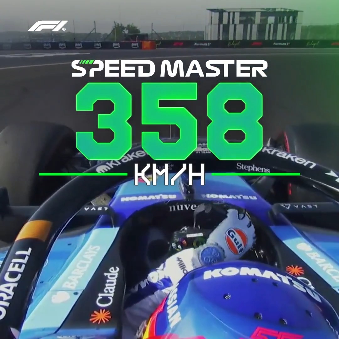 In the slipstream! 💨 Carlos Sainz is the aramco Speed Master in Hungary at 358KM/H 😮‍💨 #F1 #HungarianGP