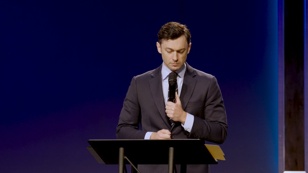Ossoff: I'd like to share with you some brief words on the subject of misrule as we endure the daily spectacle of this broken man and his ruined presidency. Each day his allies are fewer, and even they no longer deny his corruption. The obscene self-dealing while he plunges the nation deeper into reckless war, while the people pay more for everything and millions lose health coverage, while he rakes in billions and builds himself a ballroom and prepares again to attack our elections.