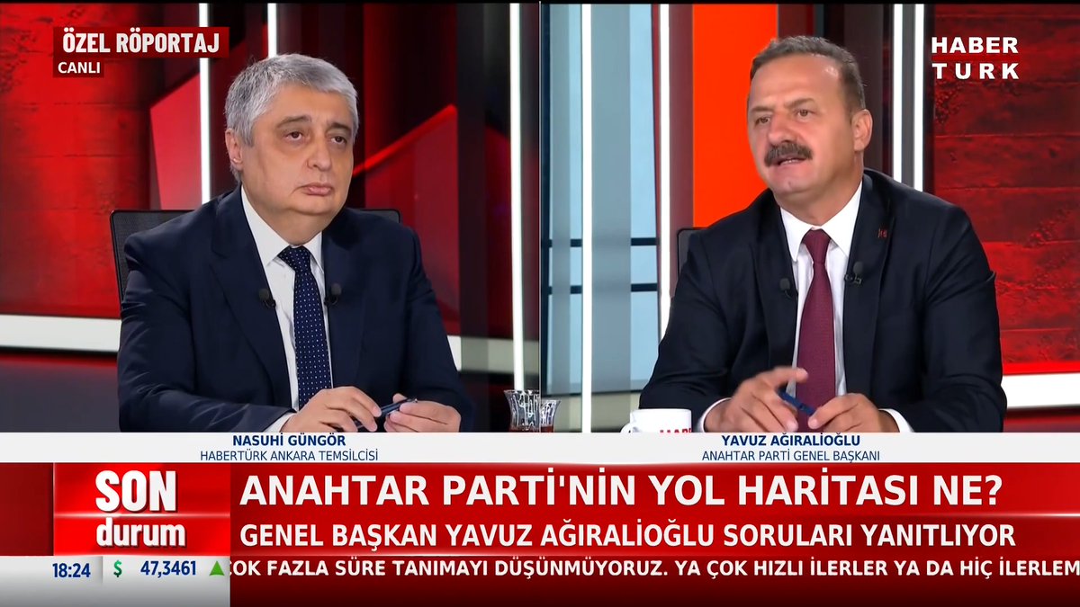 📌Anahtar Parti'nin yol haritası ne? Anahtar Parti Genel Başkanı Yavuz Ağıralioğlu #ÖzelRöportaj'da Habertürk Ankara Temsilcisi Nasuhi Güngör'e anlattı.