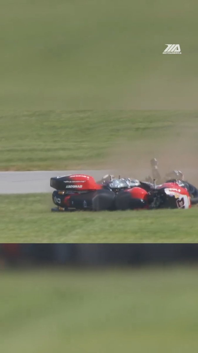 The bike stole the spotlight in James Rispoli's crash, but thankfully, James walked away okay. 🙏 2025 Mid-Ohio #baggers #motorsports #motorcycle #racing #harleydavidson