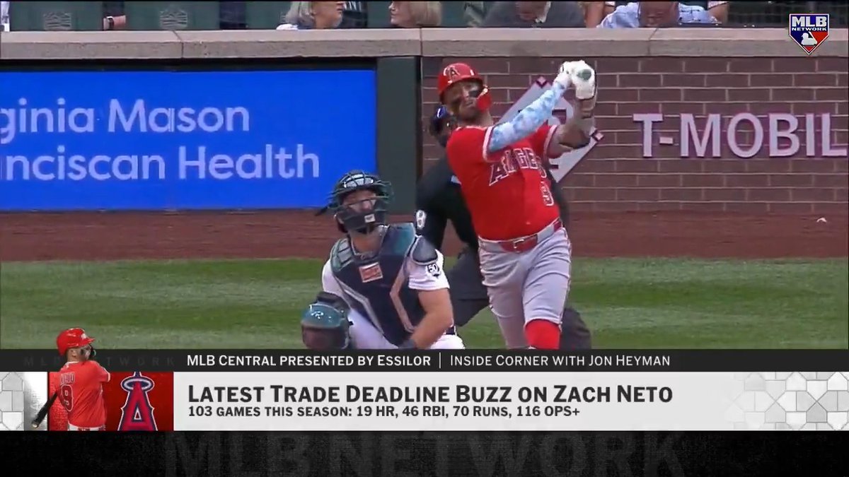 .Jon Heyman on the possibility of the Angels trading Mike Trout or Zach Neto: “I do think there is an outside chance that Zach Neto could be traded... Trout, I don't think so.”