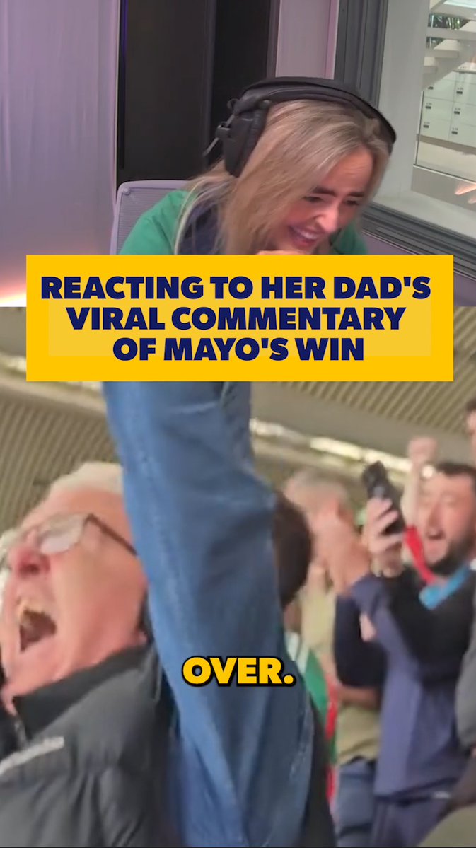 Martin Carney's commentary as Mayo ended their 75-year wait for Sam Maguire has gone viral 🤣 👏 On Louise's show, his daughter Orla Carney shares what it was like hearing her dad's now-viral call of one of the biggest moments in Mayo GAA history. 💚❤️🏆 Video Credit: Mid West Radio #Mayo #GAA #AllIreland