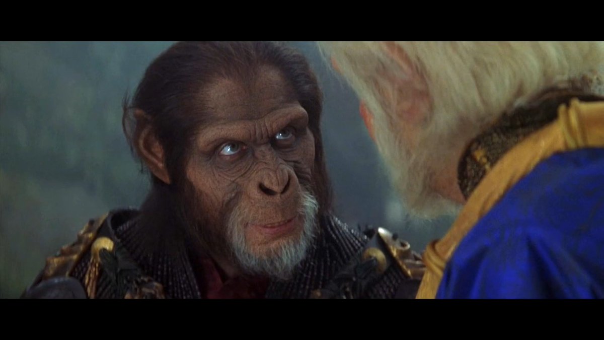 Tim Burton’s Planet of the Apes turns 25 today. All the apes, Tim Roth, Helena Bonham Carter, David Warner, Michael Clarke Duncan, and Paul Giamatti (plus Rick Baker’s amazing make-up) deserved a much better movie. Even Charlton Heston got to spin “Damn dirty apes.”